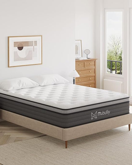 Full Mattress,10 Inch Hybrid Mattress with Gel Memory Foam,Motion Isolation Individually Wrapped Pocket Coils Mattress,Fits All Bed Frames Mattress,Medium Firm Feel Mattresses - LeafyLoom