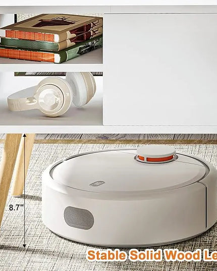 Coffee Table Lift Top - White Coffee Table with Lifting Top and Hide Compartment Storage - Lift Coffee Table Rectangle - Wood Coffee Tables for Living Room - LeafyLoom