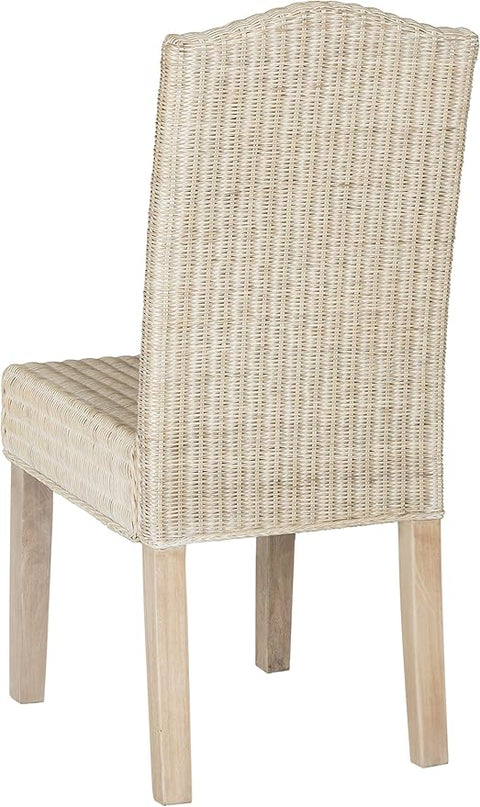 Safavieh Home Collection Odette Grey Wicker Dining Chair - LeafyLoom