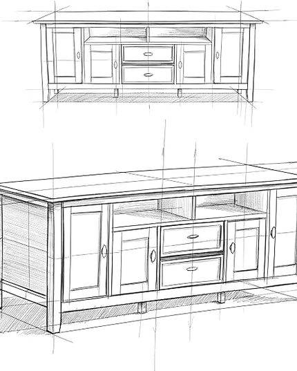SIMPLIHOME Warm Shaker SOLID WOOD Universal TV Media Stand, 72 inch Wide, Transitional, Living Room Entertainment Center with Storage, for Flat Screen TVs up to 80 inches in Light Golden Brown - LeafyLoom