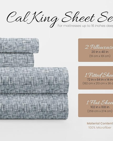 Linen Market 4 Piece California King Bedding Sheet Set (Light Blue) - Sleep Better Than Ever with These Ultra-Soft Cooling Bed Sheets for Your California King Size Bed - Deep Pocket Fits 16" Mattress - LeafyLoom