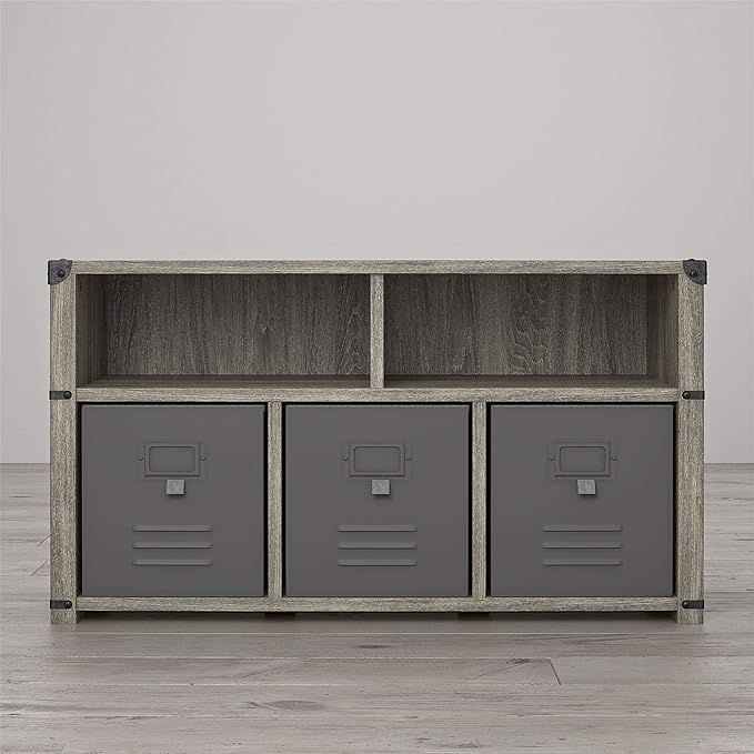 Little Seeds Nova Bedroom Grey Storage Bench, Gray Oak - LeafyLoom