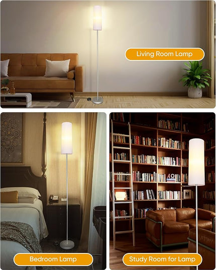 LED Floor Lamp for Living Room,3 Color Temperature Floor Lamps with Remote Control &Foot Switch Modern Standing Lamp,Reading Lamp for Bedroom, Study Room, Office, 9W Bulb Included - LeafyLoom