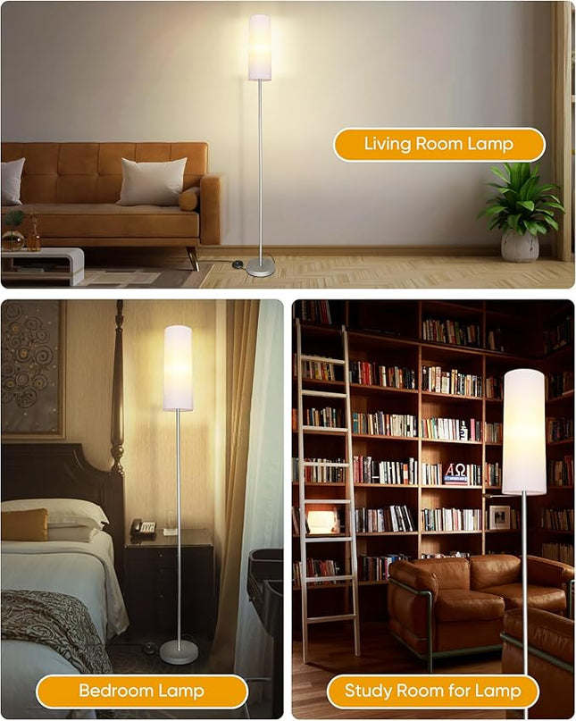 LED Floor Lamp for Living Room,3 Color Temperature Floor Lamps with Remote Control &Foot Switch Modern Standing Lamp,Reading Lamp for Bedroom, Study Room, Office, 9W Bulb Included - LeafyLoom