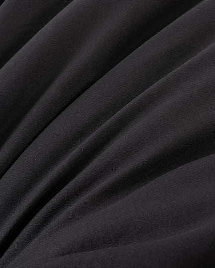 A Nice Night Waterfall Flutter Ruffle 3PCS Comforter Set,Chic Ruffled Textured Princess Bedding Set,Black,Twin - LeafyLoom