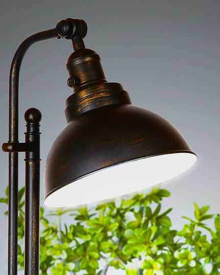 Brightech Dylan Industrial Floor Lamp for Living Rooms & Offices, Bright LED Floor Lamp – Charming Farmhouse Floor Lamp, Adjustable Head Standing Lamp for Bedroom Reading, Stunning Living Room Decor - LeafyLoom