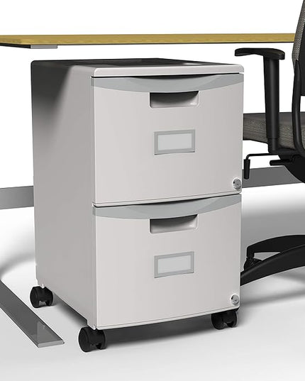 Storex 61311A01C File Cabinet, 1-Pack, Gray/Black - LeafyLoom