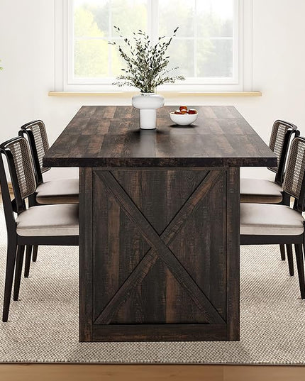 YITAHOME 6FT Conference Table Executive Desk, 70.8’’ Large Meeting Seminar Table for Office with Thicken Wood Frame, Farmhouse Rectangular Computer Desk for Home Business, Rustic Oak - LeafyLoom
