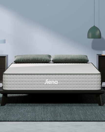 Siena 10” Twin XL Hybrid Plush Mattress - Memory Foam & Innerspring System - 180 Night Trial - Premium Pressure-Relieving Layers - 10 Year Manufacturer Warranty - CertiPUR-US® Certified - LeafyLoom