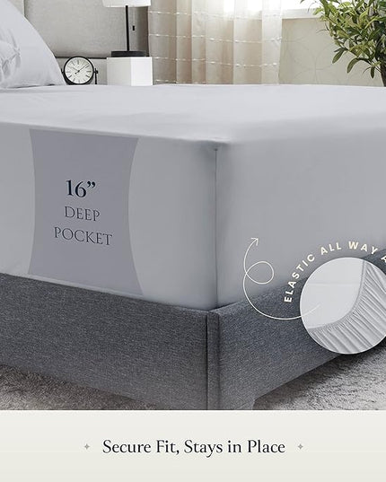 BELADOR Silky Soft King Sheet Set - 6 Piece Bed Sheets for King Size Bed, Secure-Fit Deep Pocket Sheets with Elastic, Breathable Hotel Sheets & Pillowcase Set, Wrinkle Free Oeko-Tex Sheets - LeafyLoom