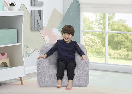 Delta Children Cozee Sherpa Chair, Grey - LeafyLoom