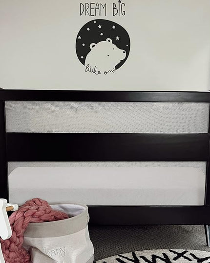 BreathableBaby Breathable Mesh 3-in-1 Convertible Crib (Toddler Bed Kit Sold Separately) — Black — Two Adjustable Mattress Heights — Greenguard Gold Certified - LeafyLoom