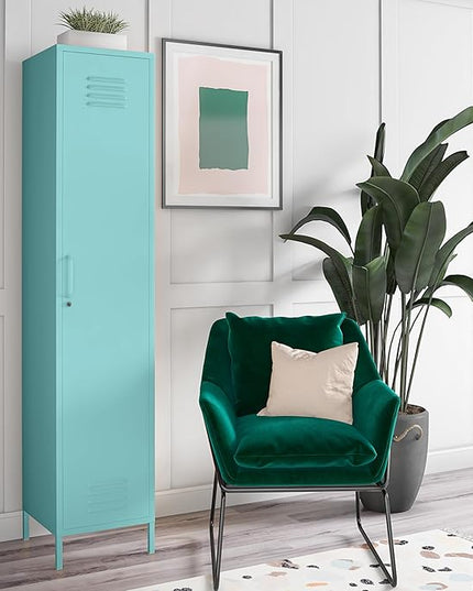 Novogratz Cache Single Metal Locker Storage, Mint Cabinet - LeafyLoom