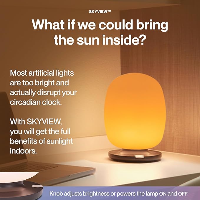 Wellness Table Lamp SKY-VIEW 2, Designed by NASA Engineers – Improves Focus, Boosts Mood, and Helps You Sleep Better - LeafyLoom