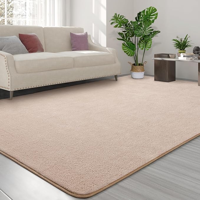 Area Rugs for Bedroom Living Room, 4x6 Ivory Super Soft Comfy Thickened Memory-Foam Indoor Carpets, Modern Aesthetic Minimalist Carpet for Boys Girls Adults Apartment Nursery Home Décor - LeafyLoom