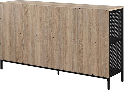 OSP Home Furnishings Ace Contemporary Modern Storage Cube Bookcase, 8 Cubes, River Oak Finish - LeafyLoom