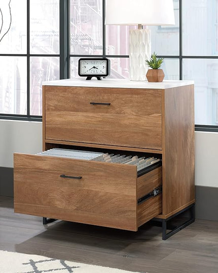 Sauder Tremont Row Lateral File, L: 15.71" x W: 27.95" x H: 29.53", Sindoori Mango - LeafyLoom