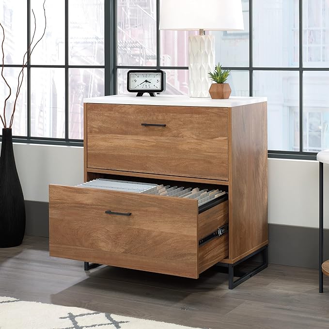 Sauder Tremont Row Lateral File, L: 15.71" x W: 27.95" x H: 29.53", Sindoori Mango - LeafyLoom