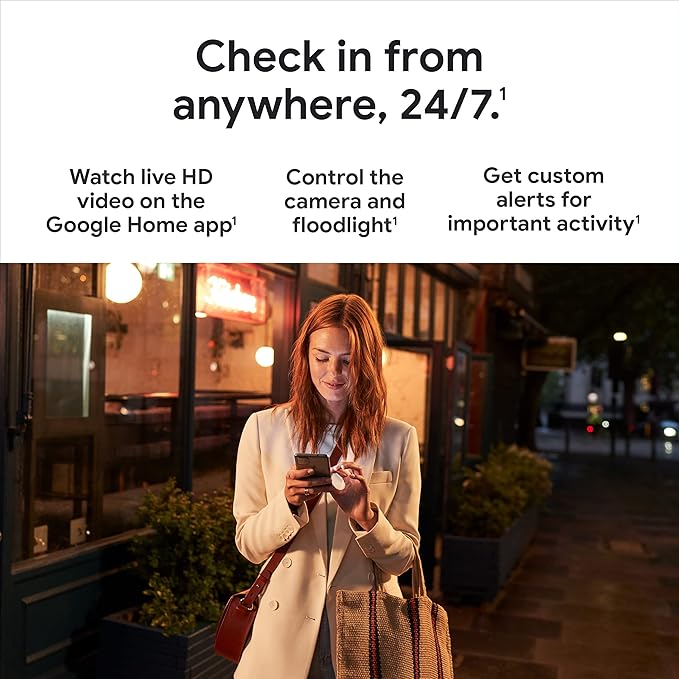 Google Nest Cam with Floodlight - Outdoor Camera - Floodlight Security Camera, White, 1 Count (Pack of 1) GoogleLLC