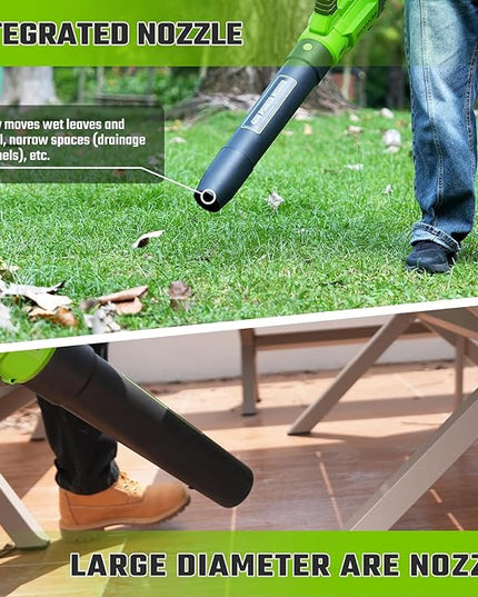 SEYVUM 40V Leaf Blower Cordless - 600CFM 165MPH, Electric Leaf Blower with Upgrade 40V 2.5Ah Battery & Charger, Leaf Blower for Lawn Care with Shoulder Strap - 3 Speed Mode for Leaf/Dust/Snow Blowing - LeafyLoom