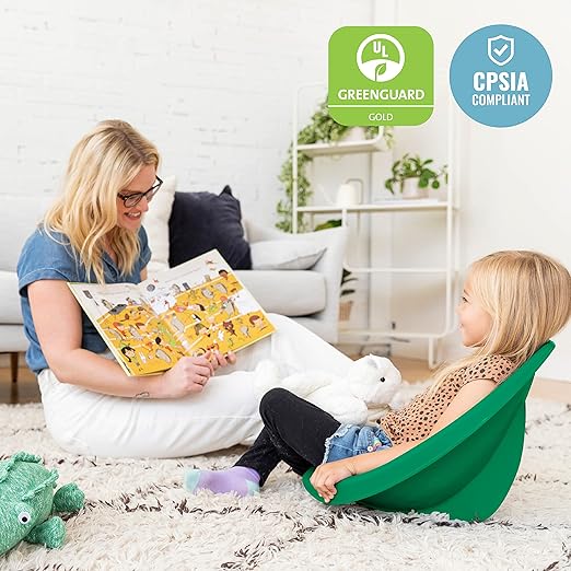ECR4Kids Leaf Floor Seat, Rocker Chair, Emerald, 6-Piece - LeafyLoom