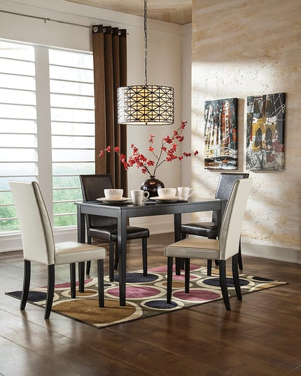 Signature Design by Ashley Kimonte Modern 19" Faux Leather Upholstered Armless Dining Chair, 2 Count, Dark Brown - LeafyLoom