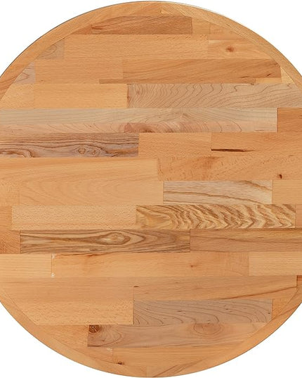 Flash Furniture Mayfair 24" Round Butcher Block Style Table Top, Natural - LeafyLoom