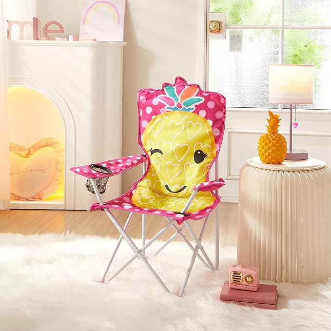 Heritage Kids Children's Figural Camp Chair, Pineapple - LeafyLoom
