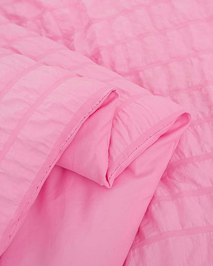 Pink Comforter Sets Queen Size, Pink Bedding Sets,Bed in a Bag Comforter 5 Pieces-Soft Lightweight Microfiber Bed Set for All Season… - LeafyLoom