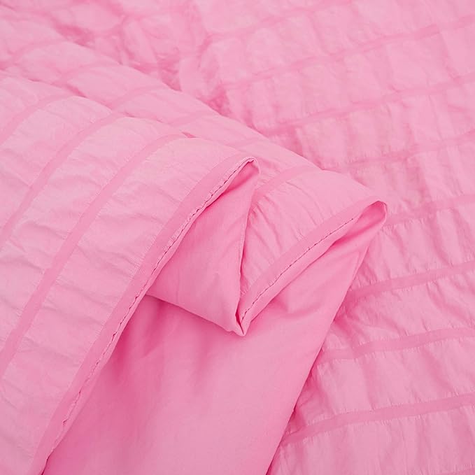 Pink Comforter Sets Queen Size, Pink Bedding Sets,Bed in a Bag Comforter 5 Pieces-Soft Lightweight Microfiber Bed Set for All Season… - LeafyLoom