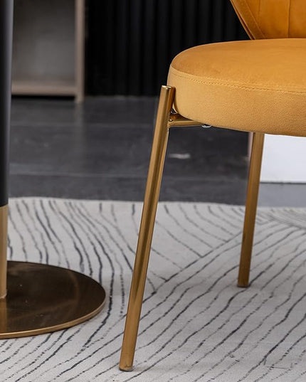 Roundhill Furniture Amoa Dining Chair, Set of 2, Yellow - LeafyLoom