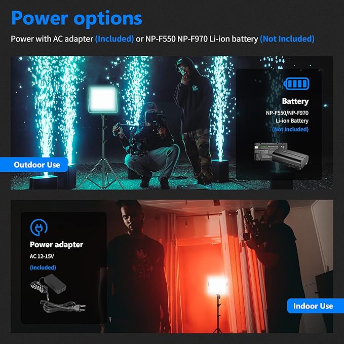 NEEWER 2 Packs 480 RGB Led Light with APP Control, Photography Video Lighting Kit with Stands and Bag, 480 SMD LEDs CRI95/3200K-5600K/Brightness 0-100%/0-360 Adjustable Colors/9 Applicable Scenes Neewer