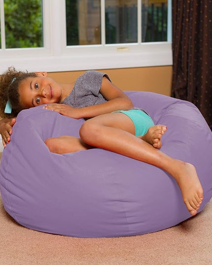 Posh Creations Bean Bag Chair for Kids, Teens, and Adults Includes Removable and Machine Washable Cover, Heather Lavender, 38in - Large - LeafyLoom