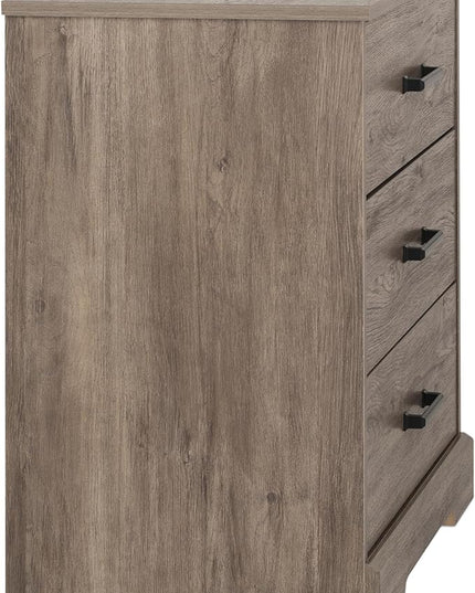 Prepac Three Drawer Nightstand, 16.25in x 27.5in x 26.75in, Rustic Brown - LeafyLoom