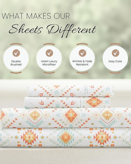Linen Market 4 Piece Queen Bedding Sheet Set (Navy Blue Scallops) - Sleep Better Than Ever with These Ultra-Soft & Cooling Bed Sheets for Your Queen Size Bed - Deep Pocket Fits 16" Mattress - LeafyLoom