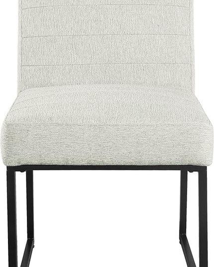 HomePop Channeled Metal Dining Chair - Sustainable Gray Woven (Single Pack) - LeafyLoom