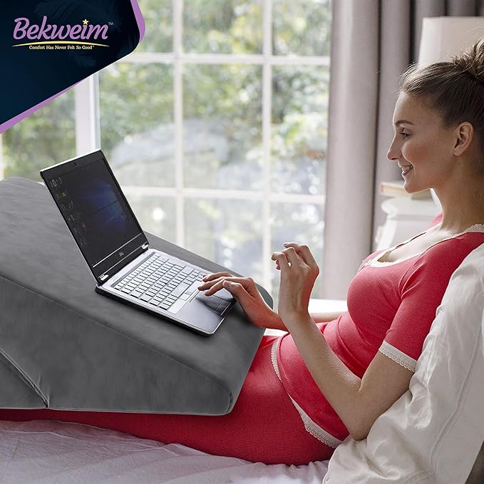 Adjustable Bed Wedge Pillow for Sleep Apnea, Gerd, Acid Reflux, Post Surgery, Heartburn - Foam Wedge Pillow for Back Pain Relief, Sleep Apnea Pillow Wedge or Bed Wedge Pillow for Sleeping for Seniors - LeafyLoom