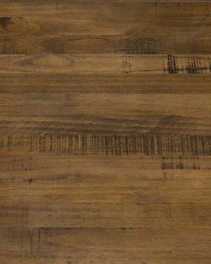 Walker Edison Andre Modern Solid Wood Dining Table, 72 Inch, Rustic Oak - LeafyLoom