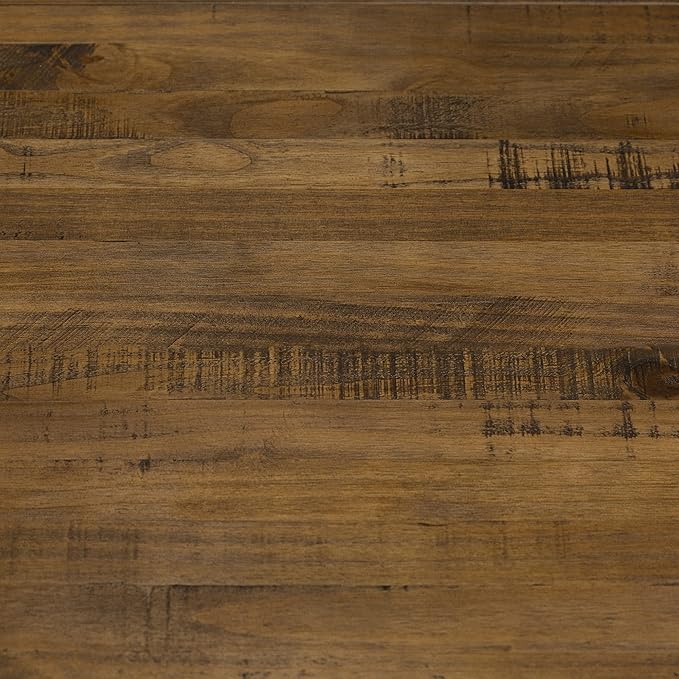 Walker Edison Andre Modern Solid Wood Dining Table, 72 Inch, Rustic Oak - LeafyLoom