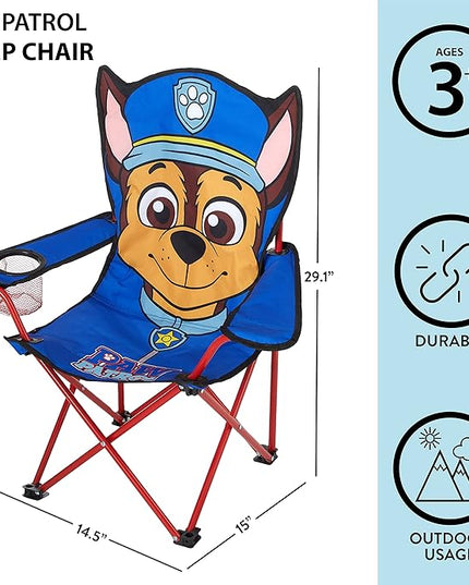 Idea Nuova Kids Indoor-Outdoor Folding Camp Chair, Paw Patrol - LeafyLoom