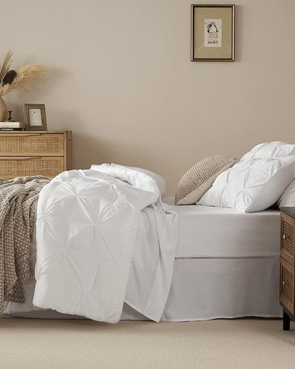 Bedsure Full Size Comforter Sets - Bedding Sets Full 7 Pieces, Bed in a Bag White Bed Sets with Comforter, Sheets, Pillowcases & Shams, Adult & Kids Bedding - LeafyLoom