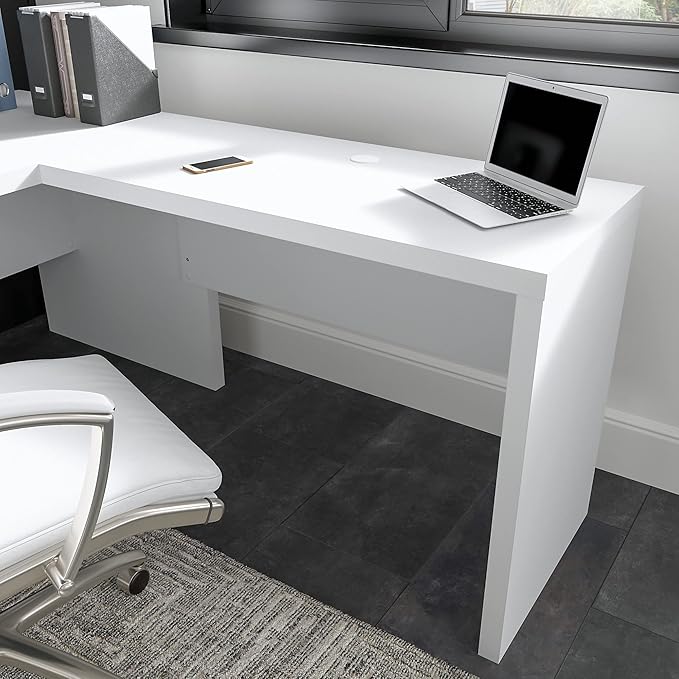 Bush Business Furniture Echo Desk Return/Bridge, Pure White - LeafyLoom