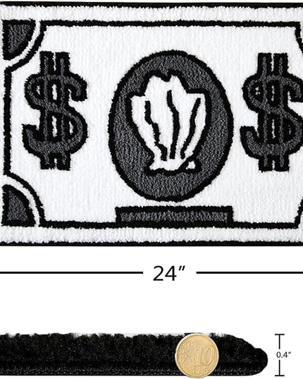 RoomTalks Boho Cute Rugs for Bathroom Kitchen Dorm Bedroom Aesthetic, 2x3 Small Area Rugs Throw Carpet, Black and White Funky Trendy Cool Bath Mat Non Slip Washable Cartoon Kids Bathroom Rugs Decor - LeafyLoom