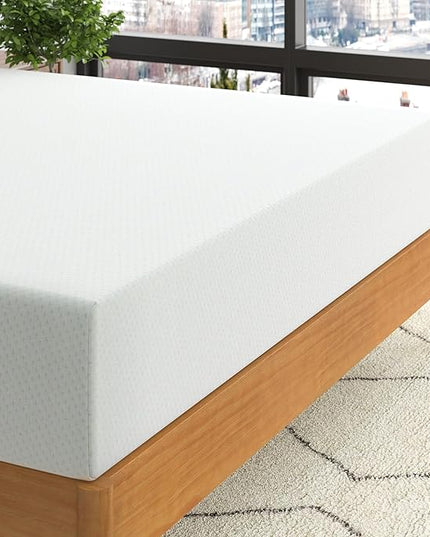 ZINUS 10 Inch Green Tea Memory Foam Mattress, King, Fiberglass Free, Patented Custom Contour Support, Sturdy Base Foam, CertiPUR-US Certified, Mattress in A Box, White - LeafyLoom