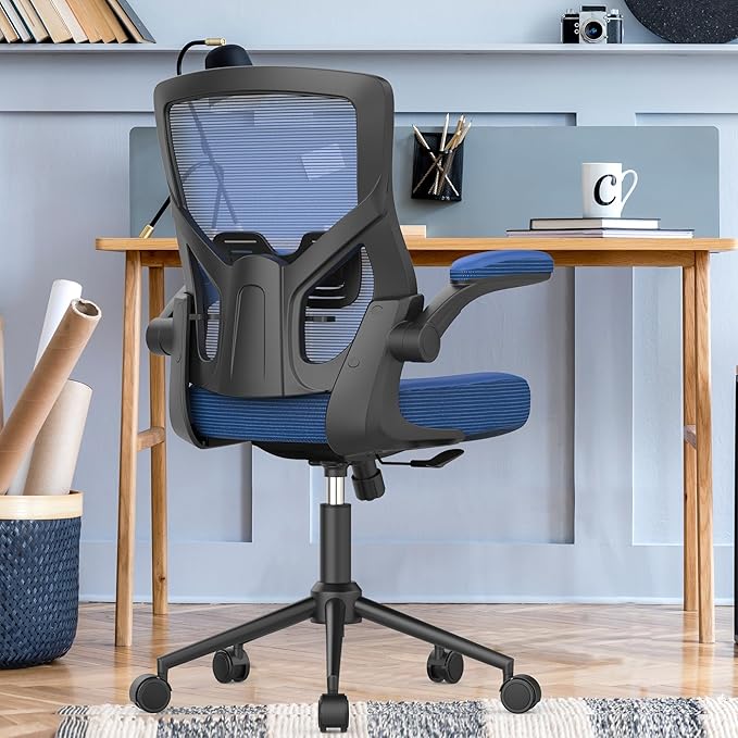 Office Chair, High Back Desk Chair Adjustable Height and Ergonomic Design Home Office Computer Chair Executive Lumbar Support Padded Flip-up Armrest Swivel Task Chair - LeafyLoom