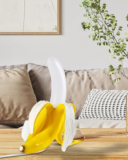 Modern Banana Table Lamp, Desk Lamp,Led Night Light Baking Finish Resin Banana Lighting Fixture for Living Room, Bedroom,Home Office,Kids Room (Standing) - LeafyLoom