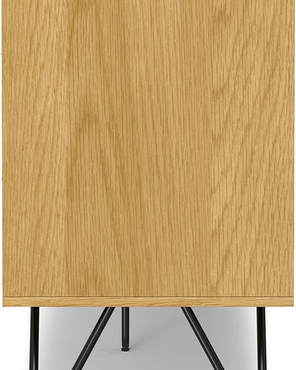 SIMPLIHOME Hunter 60 inch x 18 inch Rectangle Industrial Contemporary Sideboard Buffet in Oak Veneer for The Dining Room and Kitchen - LeafyLoom