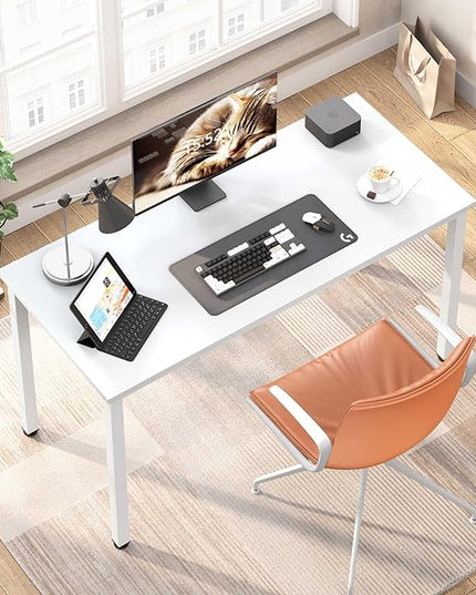 Computer Desk,55.1 inches Office Desk & Workstations for Home Office, Gaming Desk Computer Table,Modern Simple Style Laptop Table, White - LeafyLoom