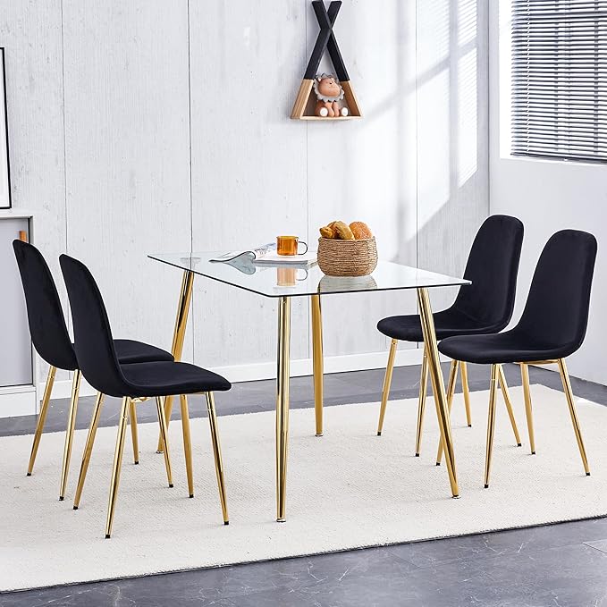 NicBex Haerin-SD-00324-LWJ Dining Chairs, 16.9"x15.8"x34.5", Black - LeafyLoom