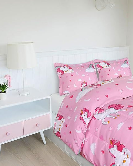 Utopia Bedding All Season Unicorn Comforter Set with 2 Pillow Cases, 3 Piece Soft Brushed Microfiber Kids Bedding Set for Boys/Girls, Machine Washable (Twin) - LeafyLoom